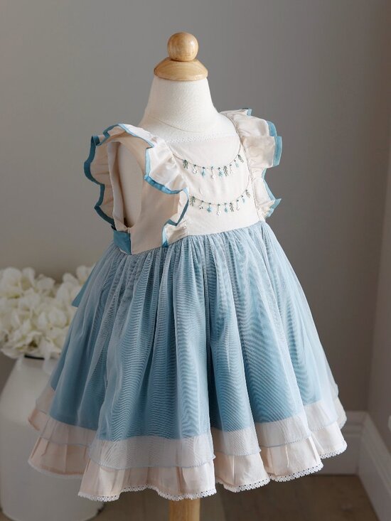 Well Dressed Wolf Other - Well Dressed Wolf "Oh Holy Night" Dress Teal Khaki Cream Size 2T Like New